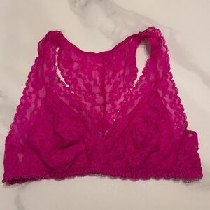 Victoria’s Secret Pink Lace Racerback Bralette Medium - New
